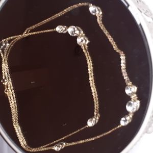 925 & real crystals gold plated necklace.